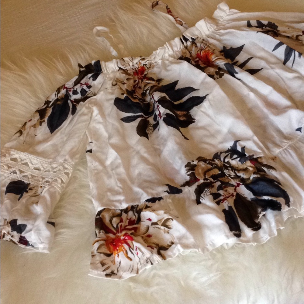 Up to XXL! Sexy Off shoulder Floral crop top - Picture 8 of 8